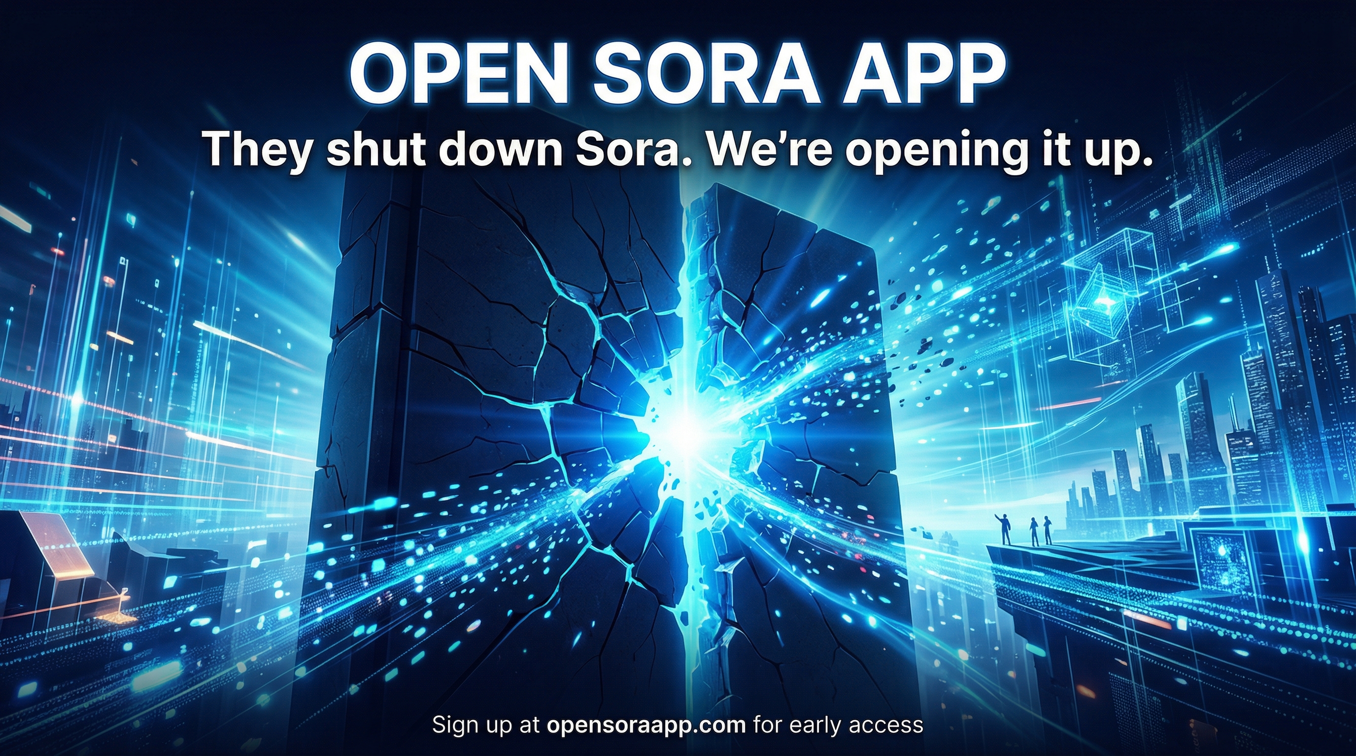 Open Sora App hero announcement artwork